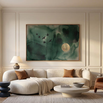 Flying Cranes Canvas Wall Art