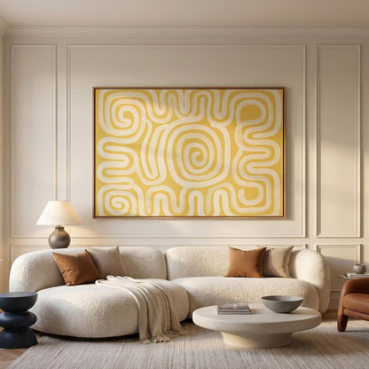 Abstract Swirl Lines Canvas Wall Art