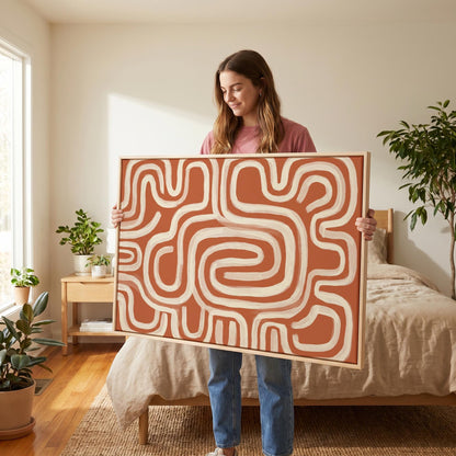 Abstract Maze Lines Canvas Wall Art