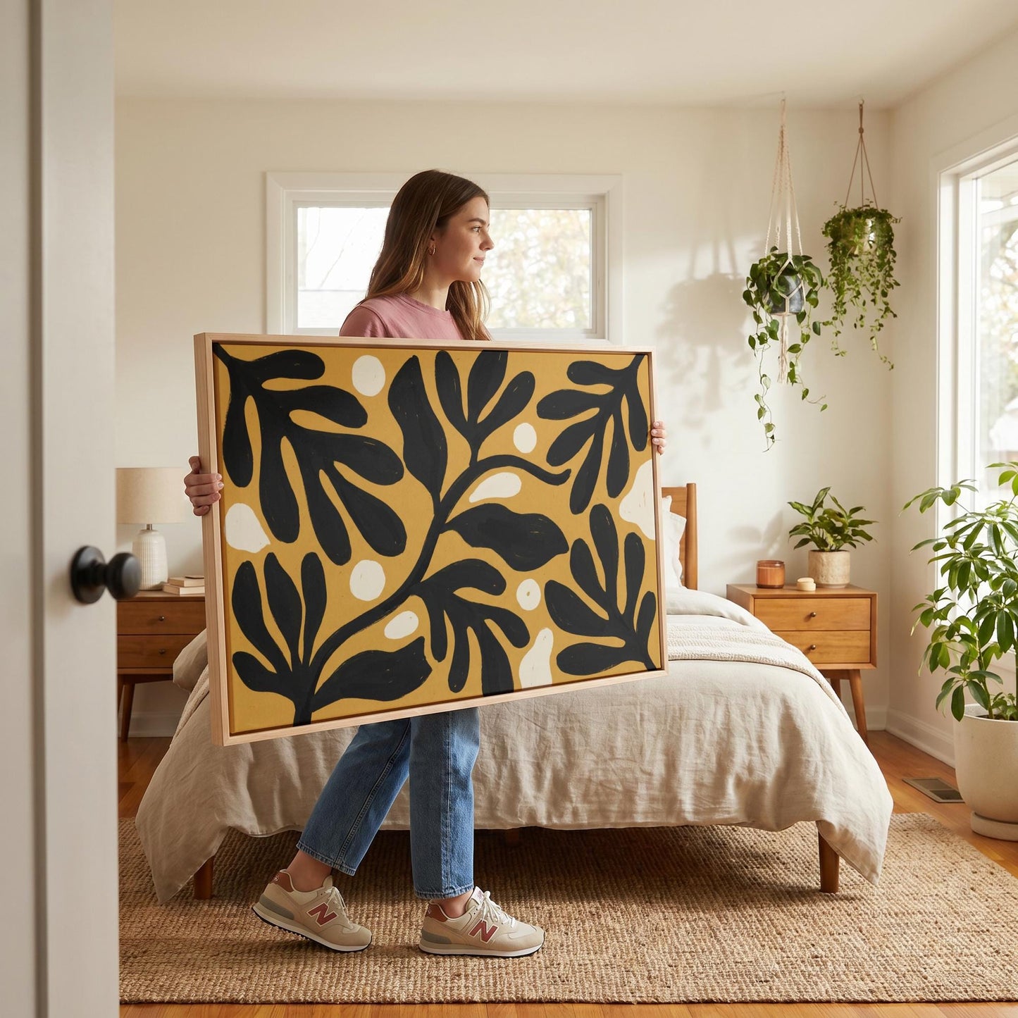 Abstract Botanical Leaves Canvas Wall Art