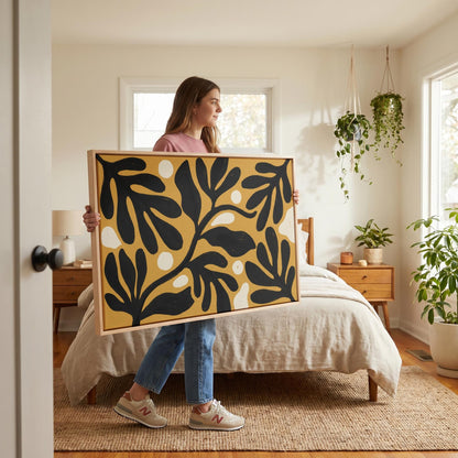 Abstract Botanical Leaves Canvas Wall Art