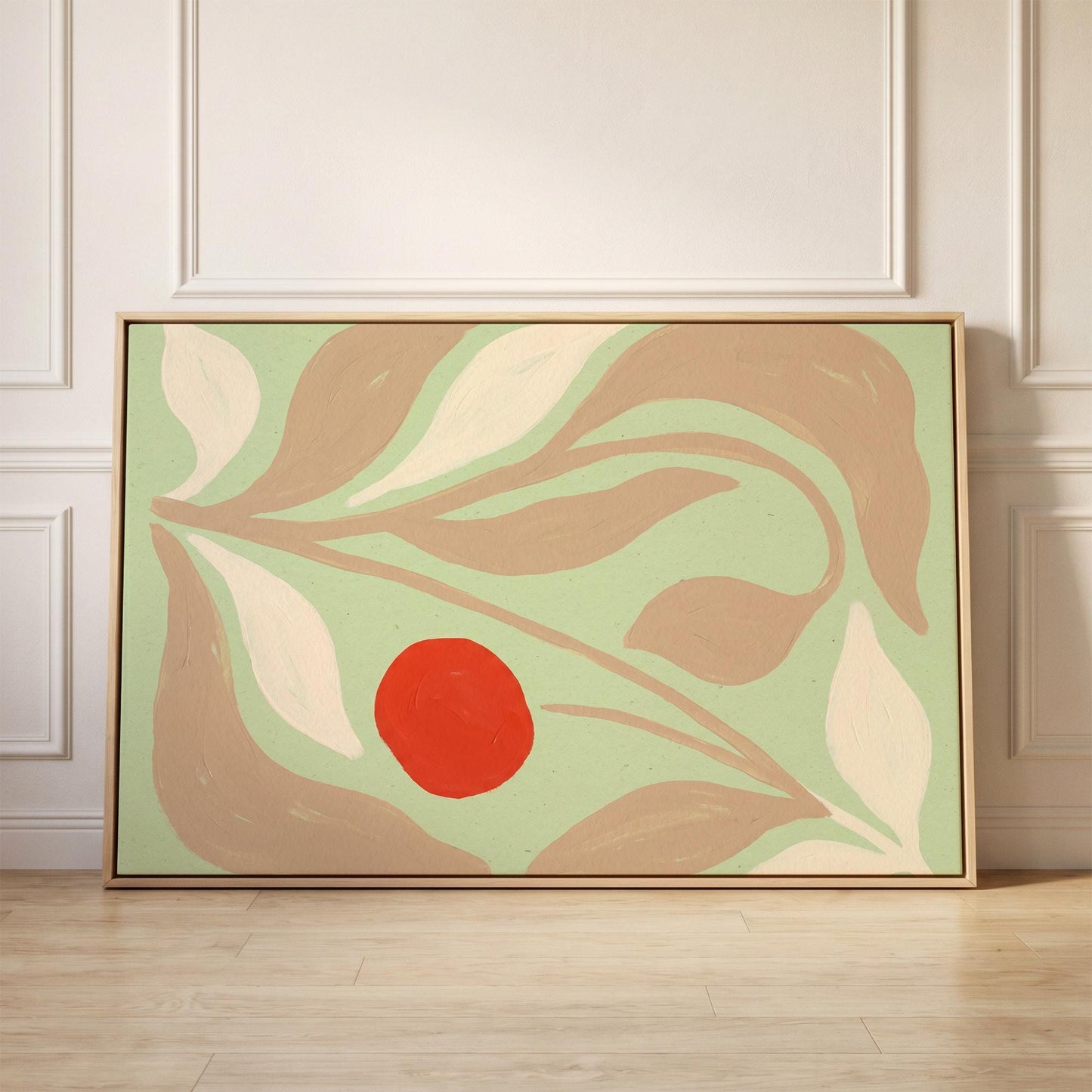 Abstract Botanical Leaf Canvas Wall Art