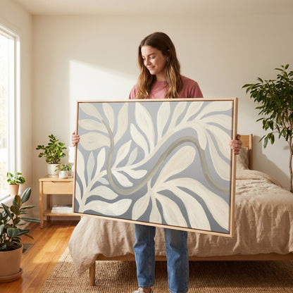 Abstract Botanical Leaf Canvas Wall Art
