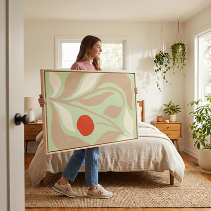Abstract Botanical Leaf Canvas Wall Art