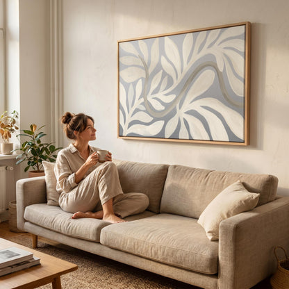Abstract Botanical Leaf Canvas Wall Art