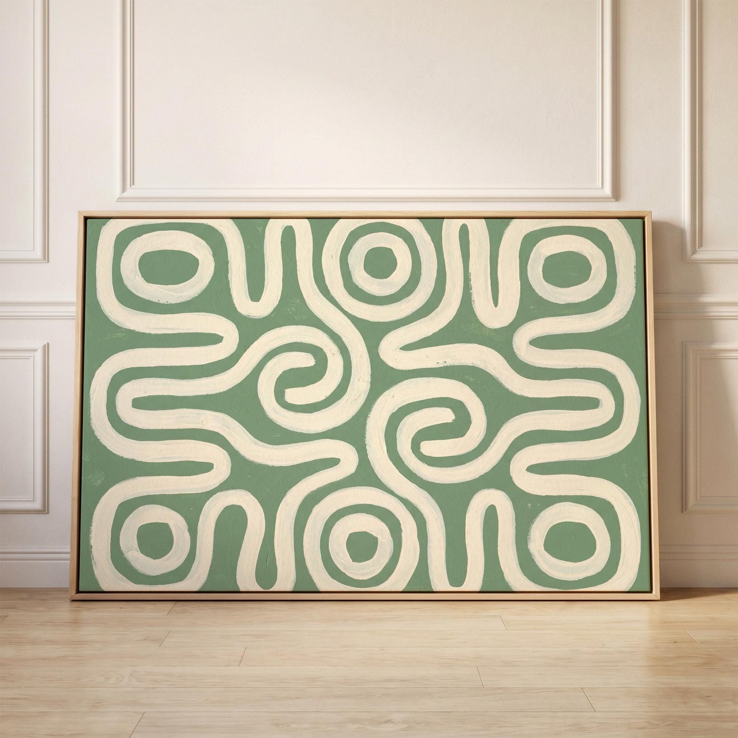 Abstract Swirl Lines Canvas Wall Art
