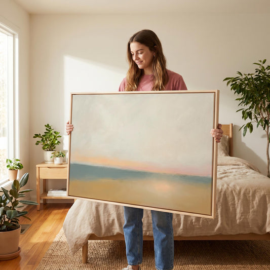 Abstract Coastal Sunset Canvas Wall Art