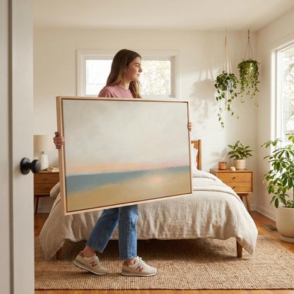 Abstract Coastal Sunset Canvas Wall Art