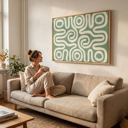 Abstract Swirl Lines Canvas Wall Art