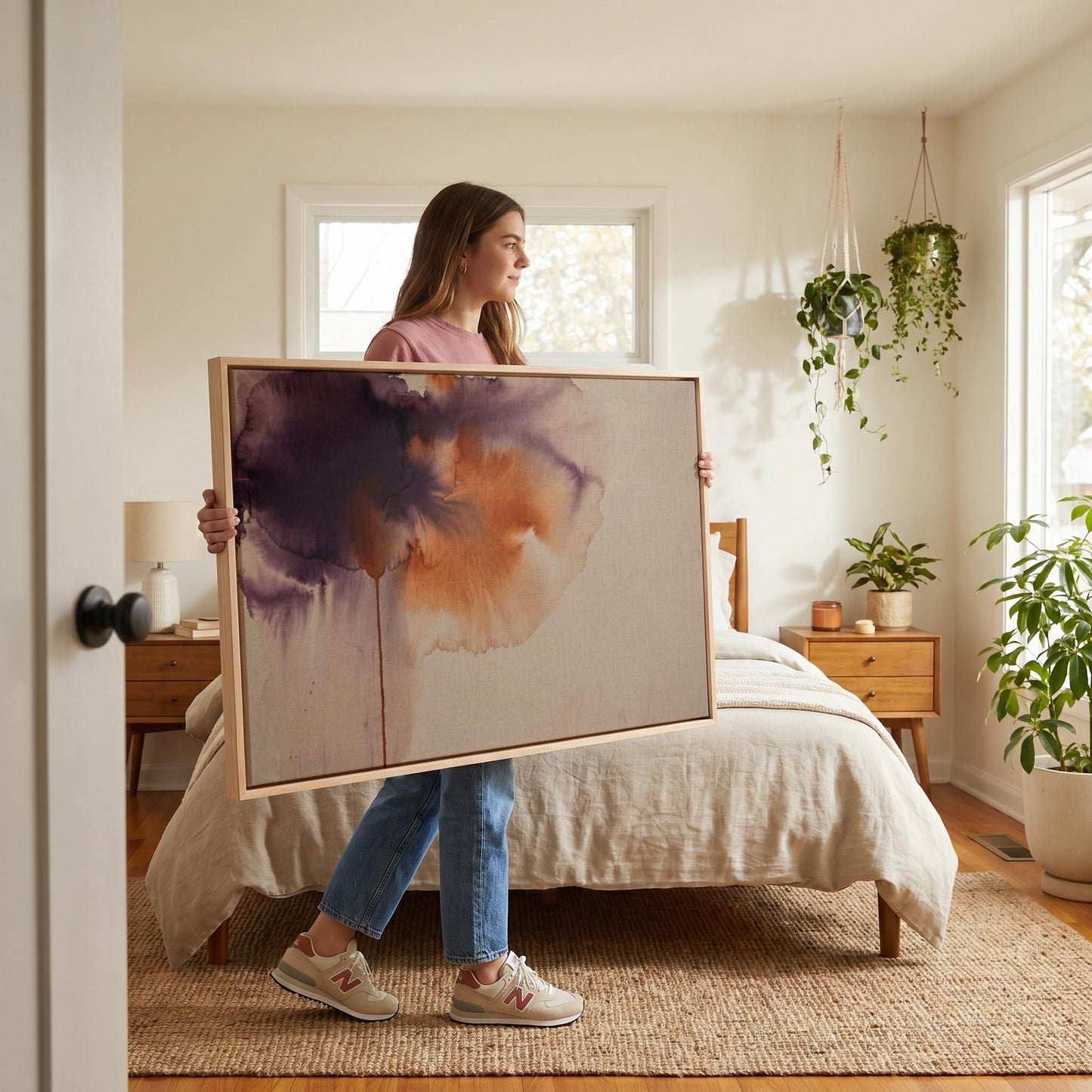 Abstract Watercolor Bloom Canvas Wall Art