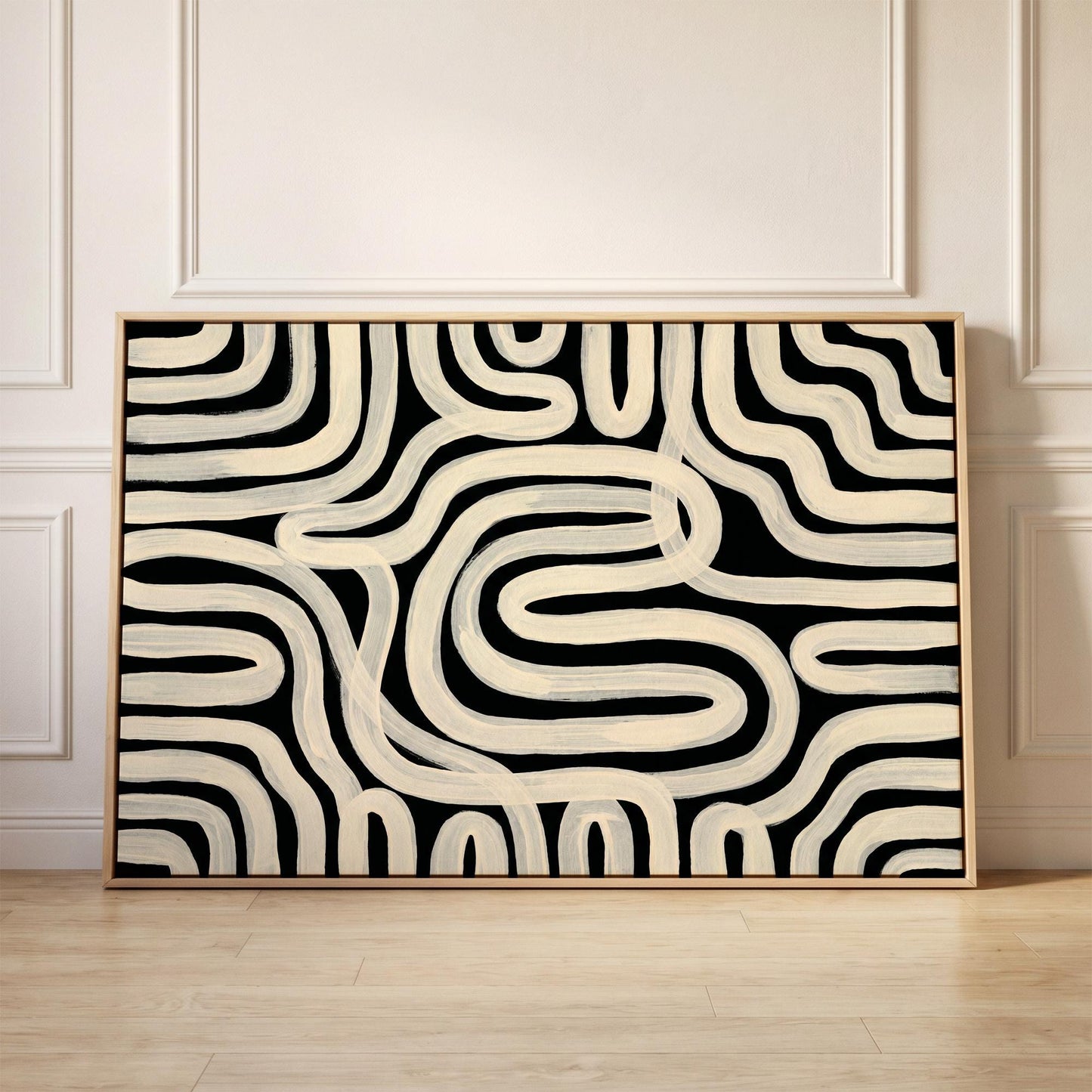 Abstract Wavy Lines Canvas Wall Art