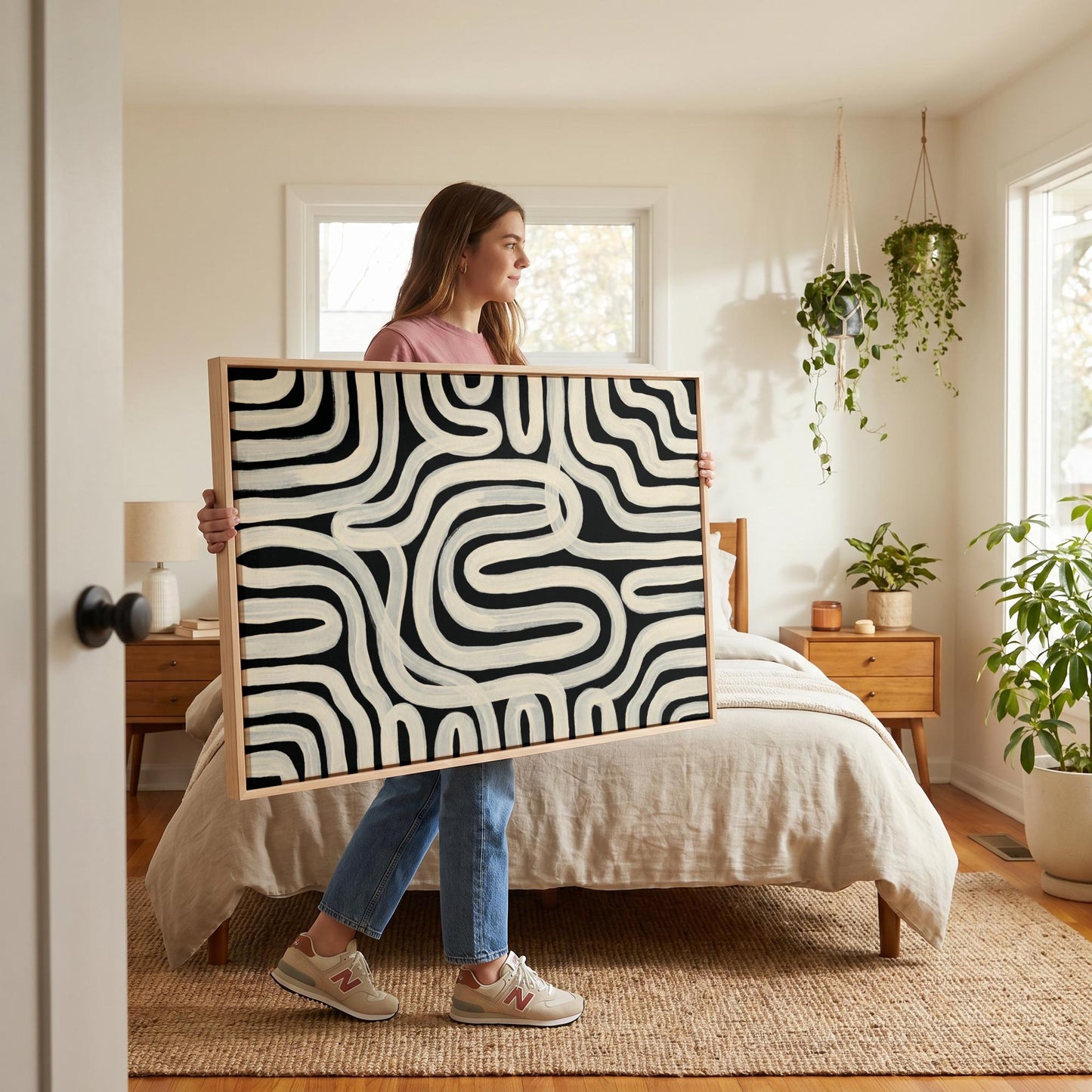 Abstract Wavy Lines Canvas Wall Art