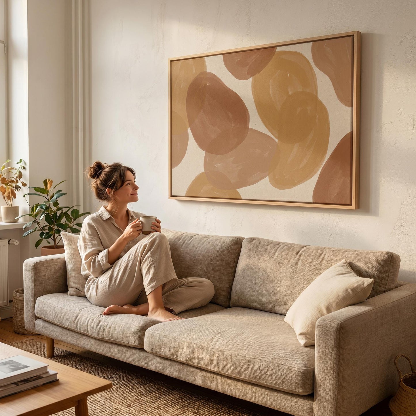 Abstract Organic Ovals Canvas Wall Art