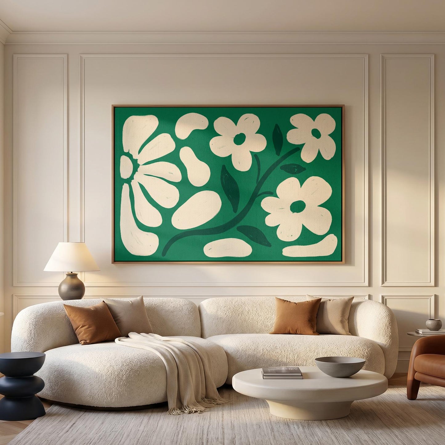 Retro Daisy Flowers Canvas Wall Art