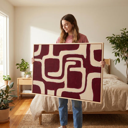 Abstract Maze Lines Canvas Wall Art