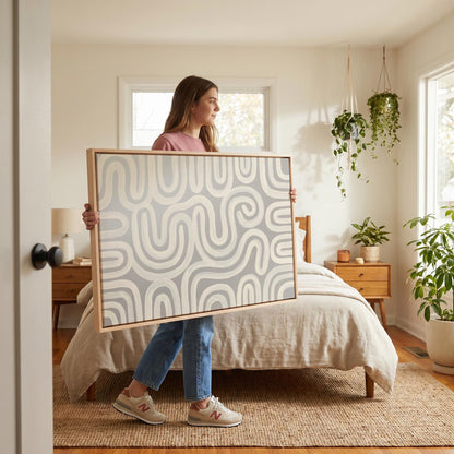 Abstract Swirl Lines Canvas Wall Art