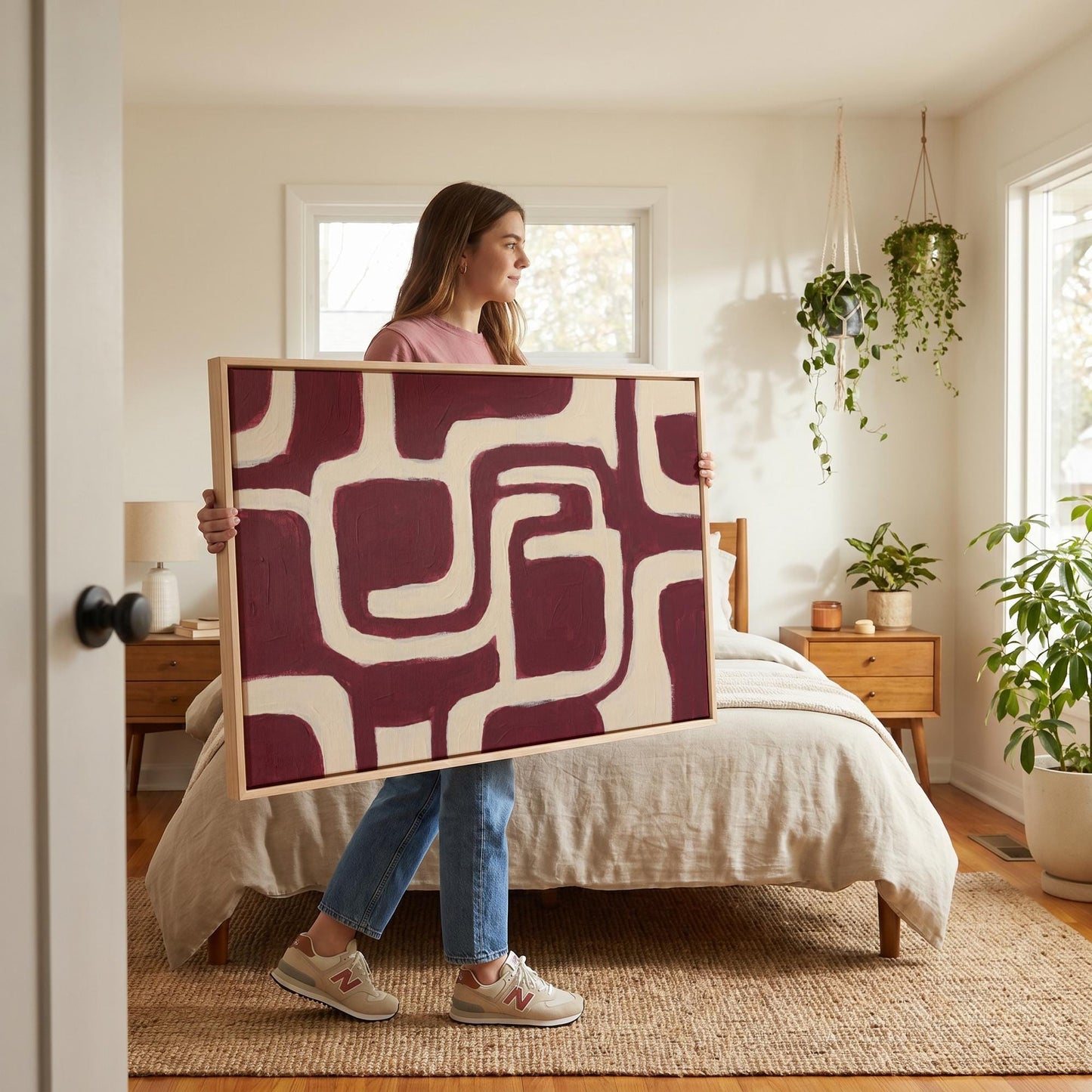 Abstract Maze Lines Canvas Wall Art