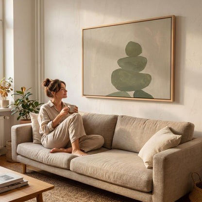Stacked Zen Stones Canvas Wall Art