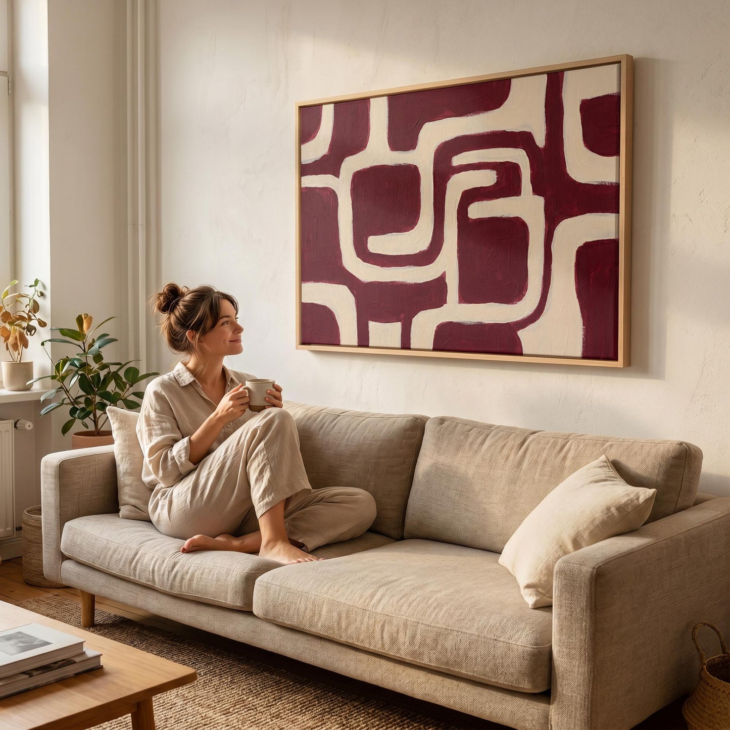 Abstract Maze Lines Canvas Wall Art