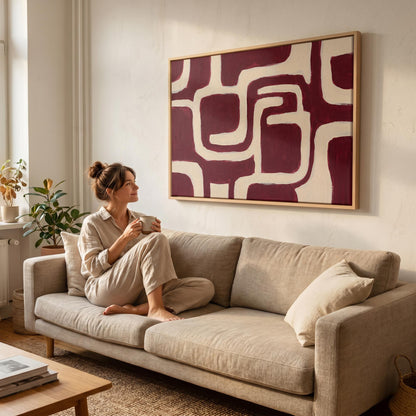 Abstract Maze Lines Canvas Wall Art