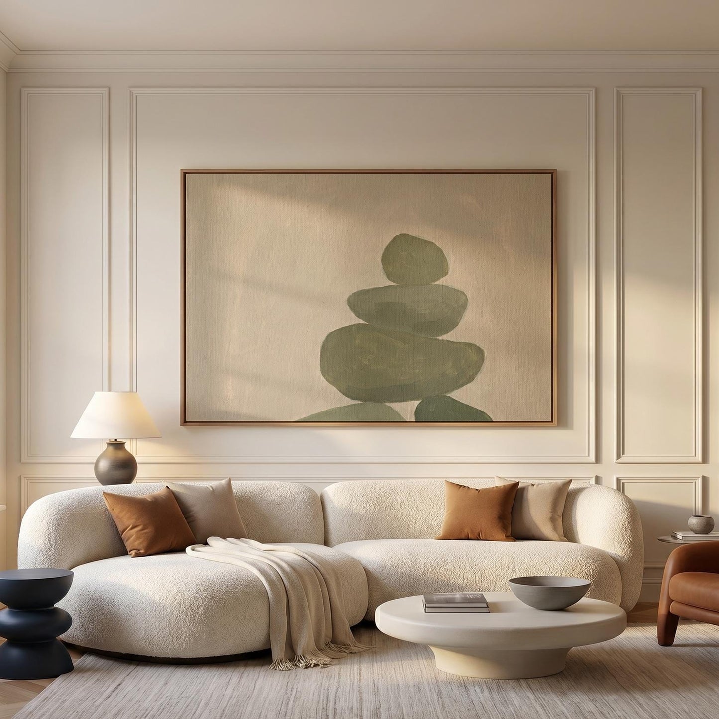 Stacked Zen Stones Canvas Wall Art