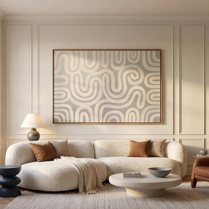 Abstract Swirl Lines Canvas Wall Art