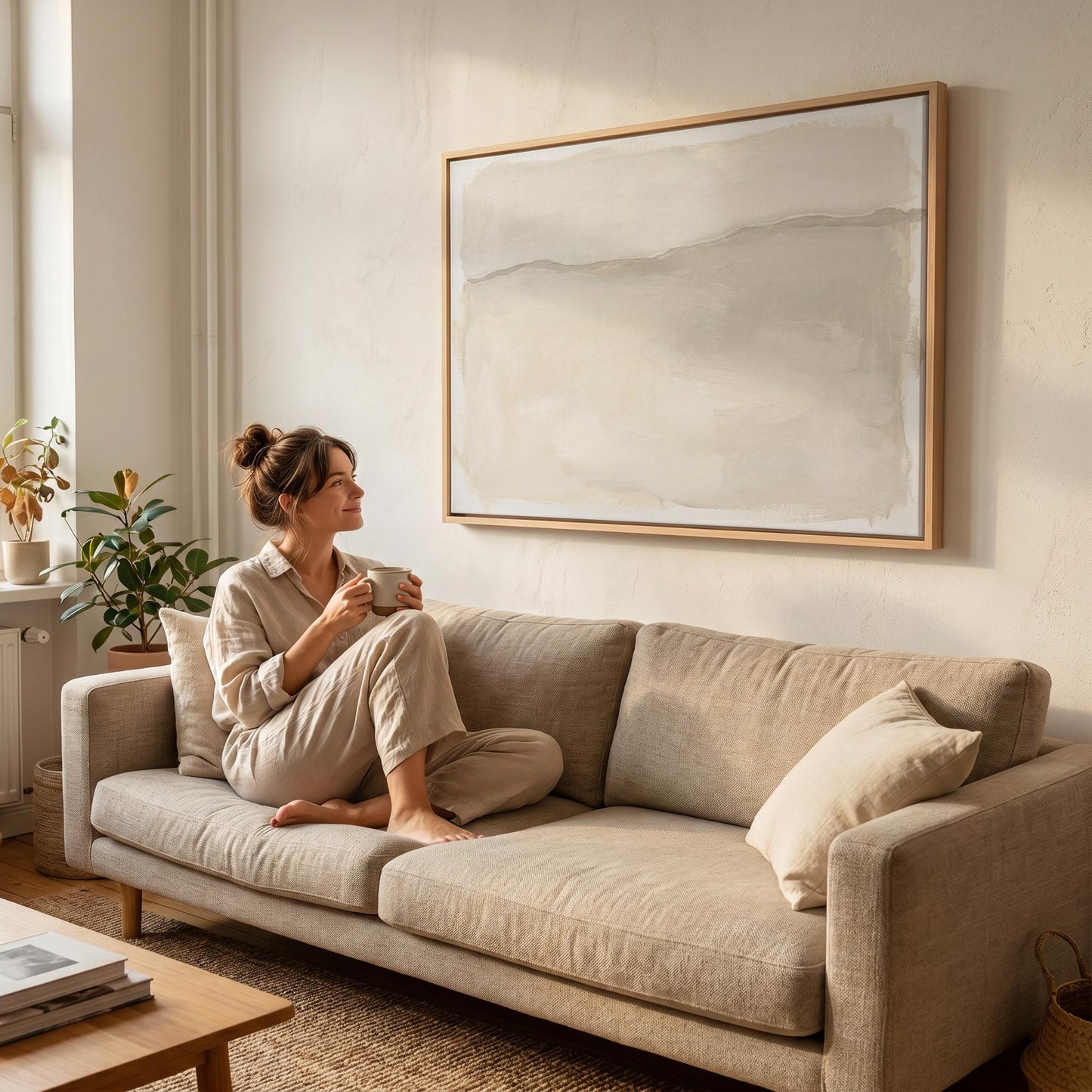 Neutral Abstract Canvas Wall Art