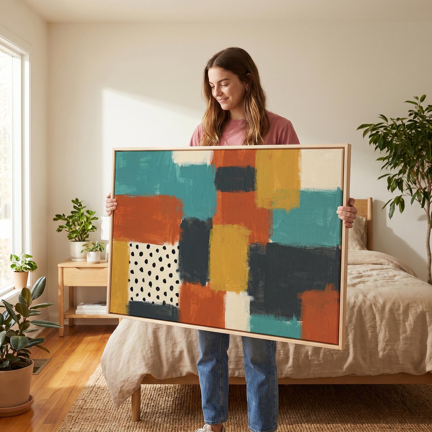 Abstract Color Block Canvas Wall Art