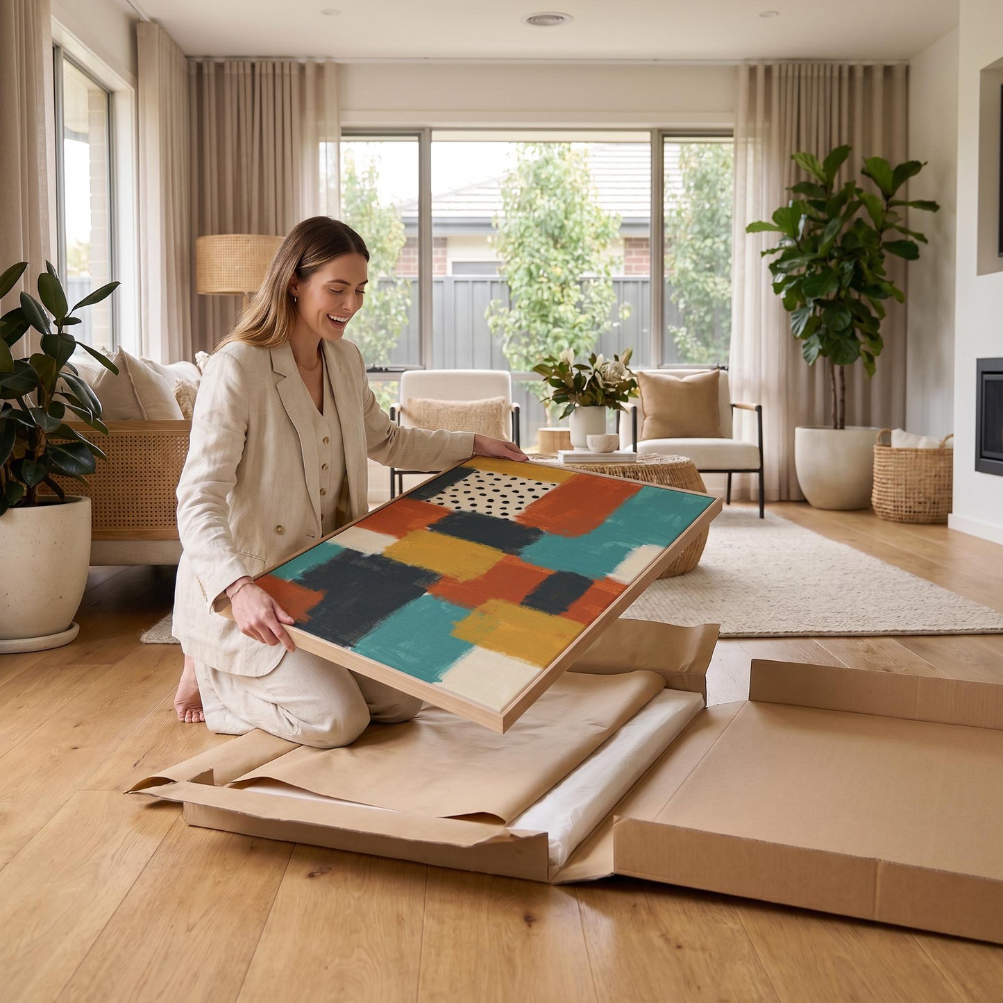Abstract Color Block Canvas Wall Art