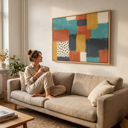 Abstract Color Block Canvas Wall Art