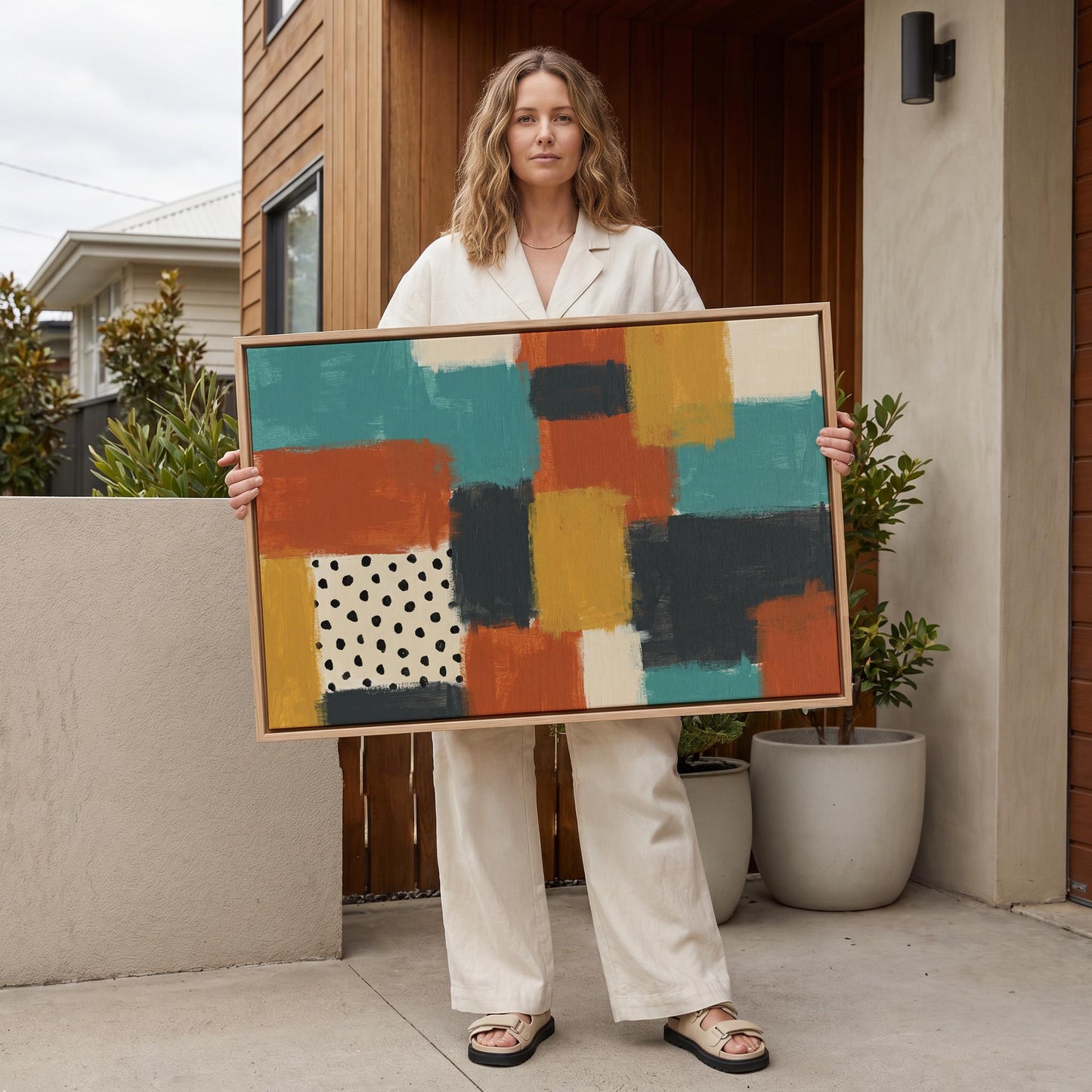 Abstract Color Block Canvas Wall Art