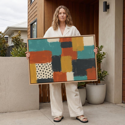 Abstract Color Block Canvas Wall Art