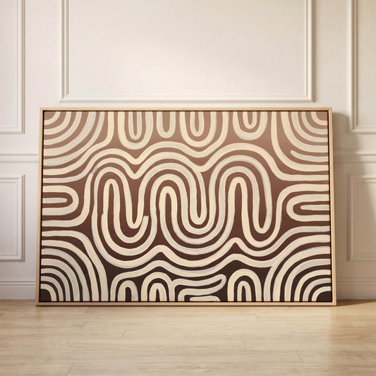 Abstract Wavy Lines Canvas Wall Art