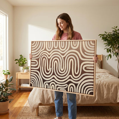 Abstract Wavy Lines Canvas Wall Art
