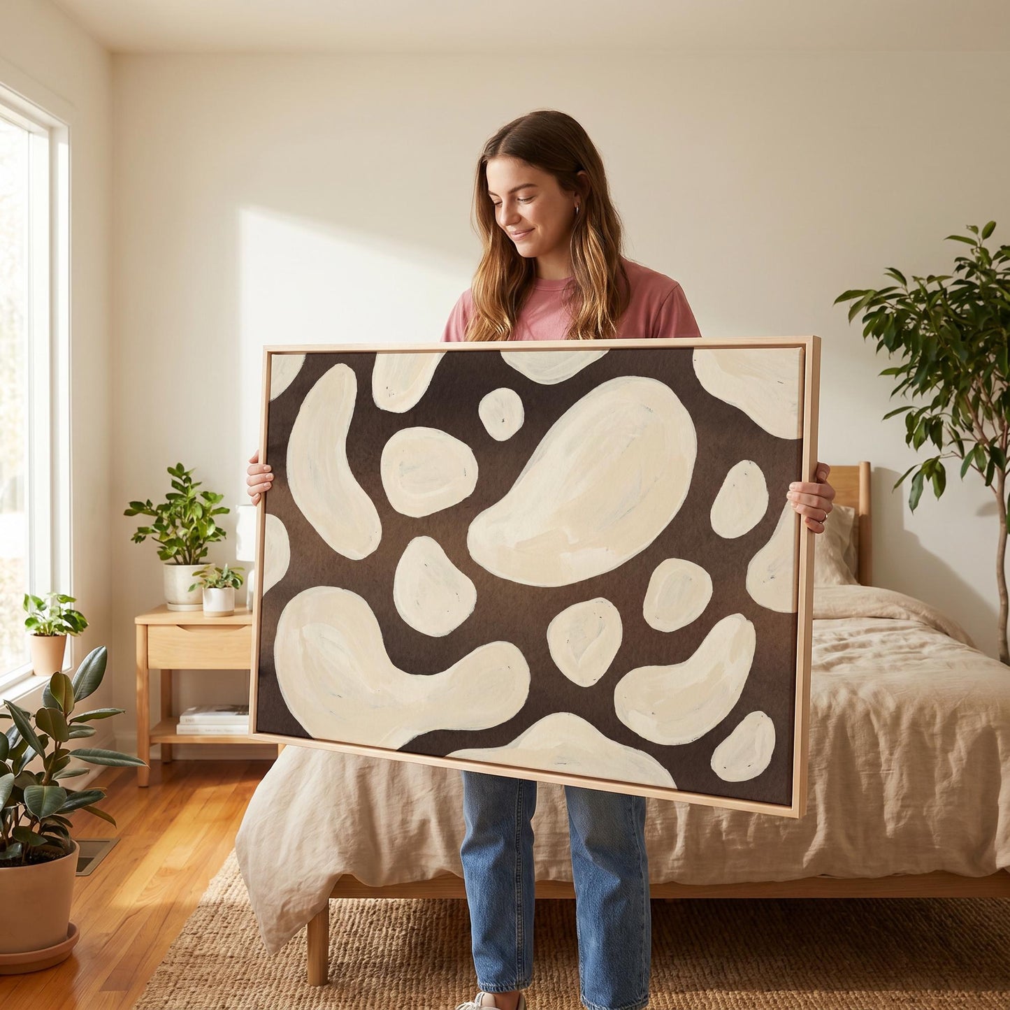 Organic Abstract Shapes Canvas Wall Art