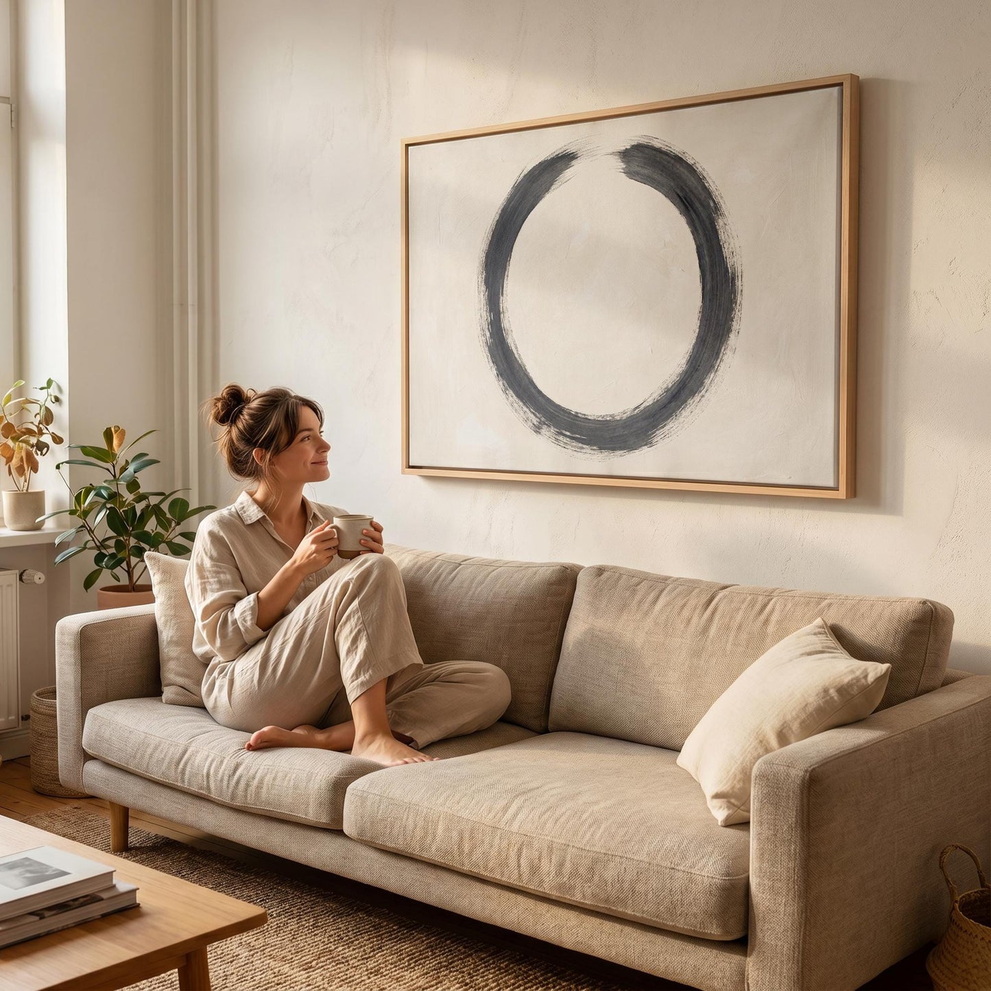 Enso Circle Canvas Wall Art