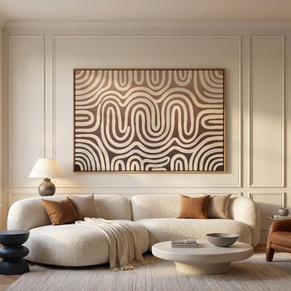 Abstract Wavy Lines Canvas Wall Art