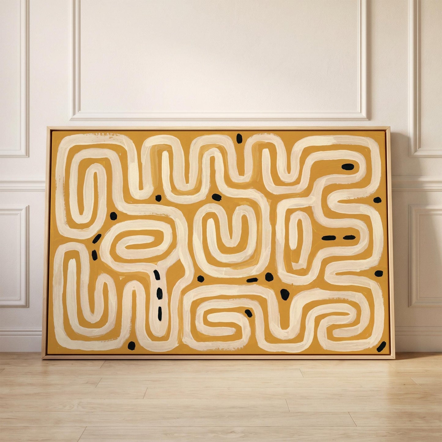 Abstract Maze Lines Canvas Wall Art