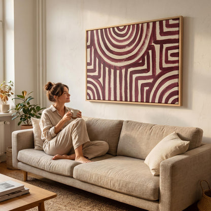 Abstract Geometric Lines Canvas Wall Art