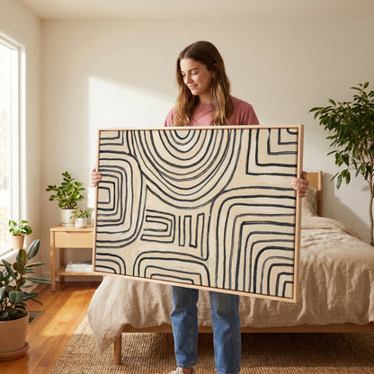Abstract Line Pattern Canvas Wall Art