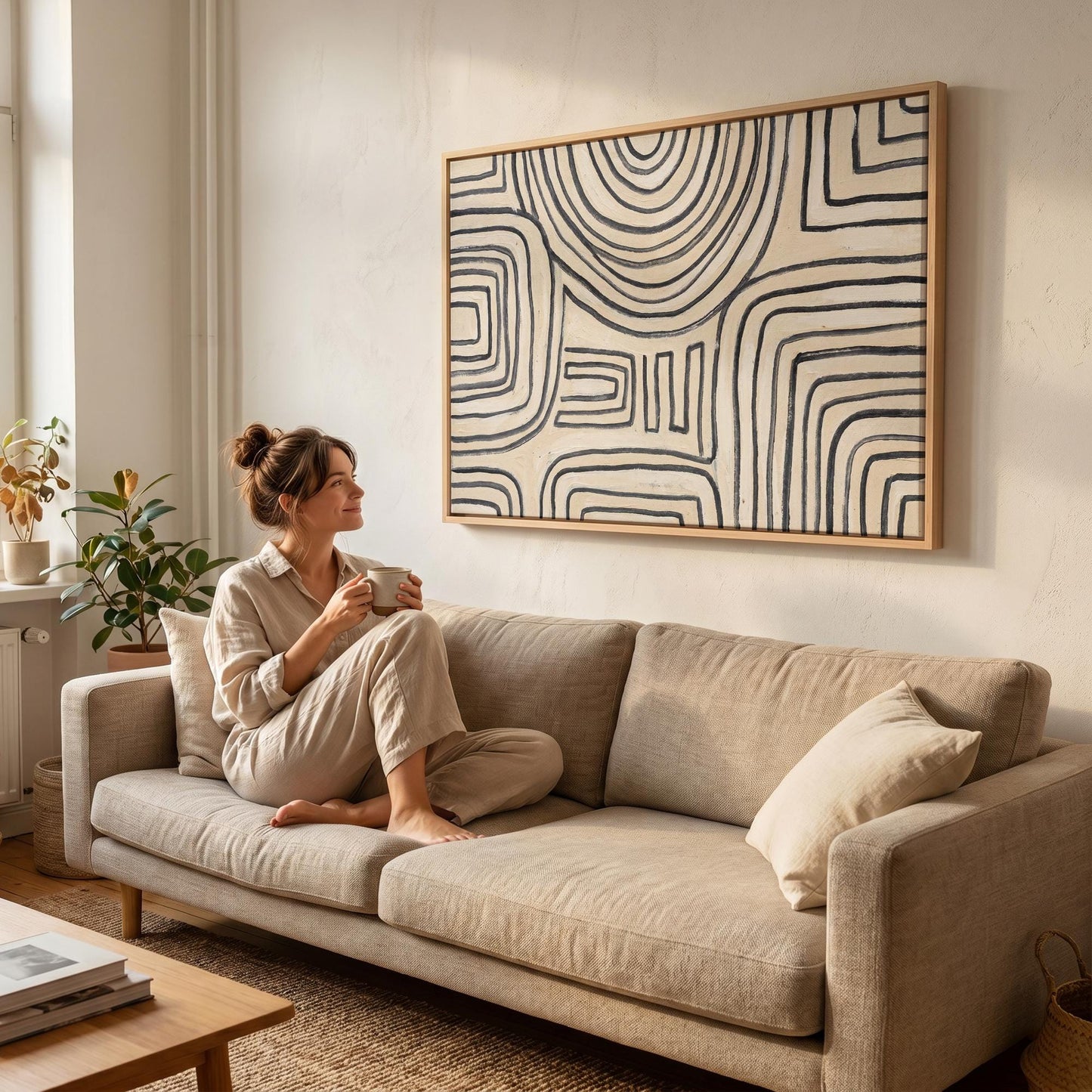 Abstract Line Pattern Canvas Wall Art