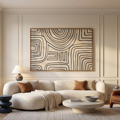 Abstract Line Pattern Canvas Wall Art