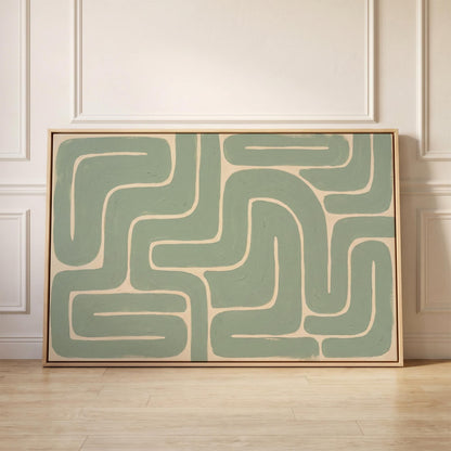 Abstract Maze Lines Canvas Wall Art