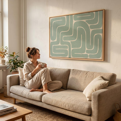 Abstract Maze Lines Canvas Wall Art