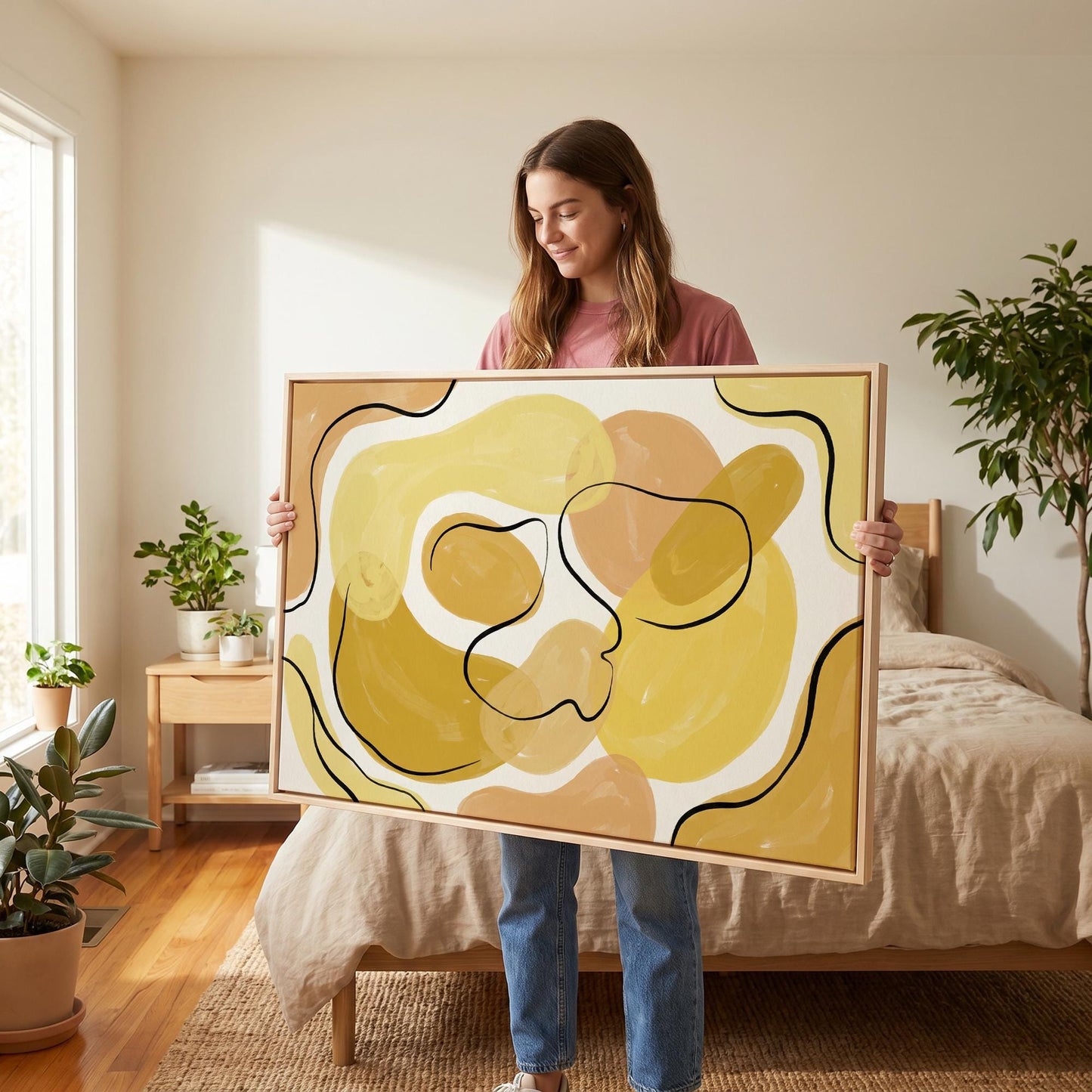 Abstract Organic Shapes Canvas Wall Art