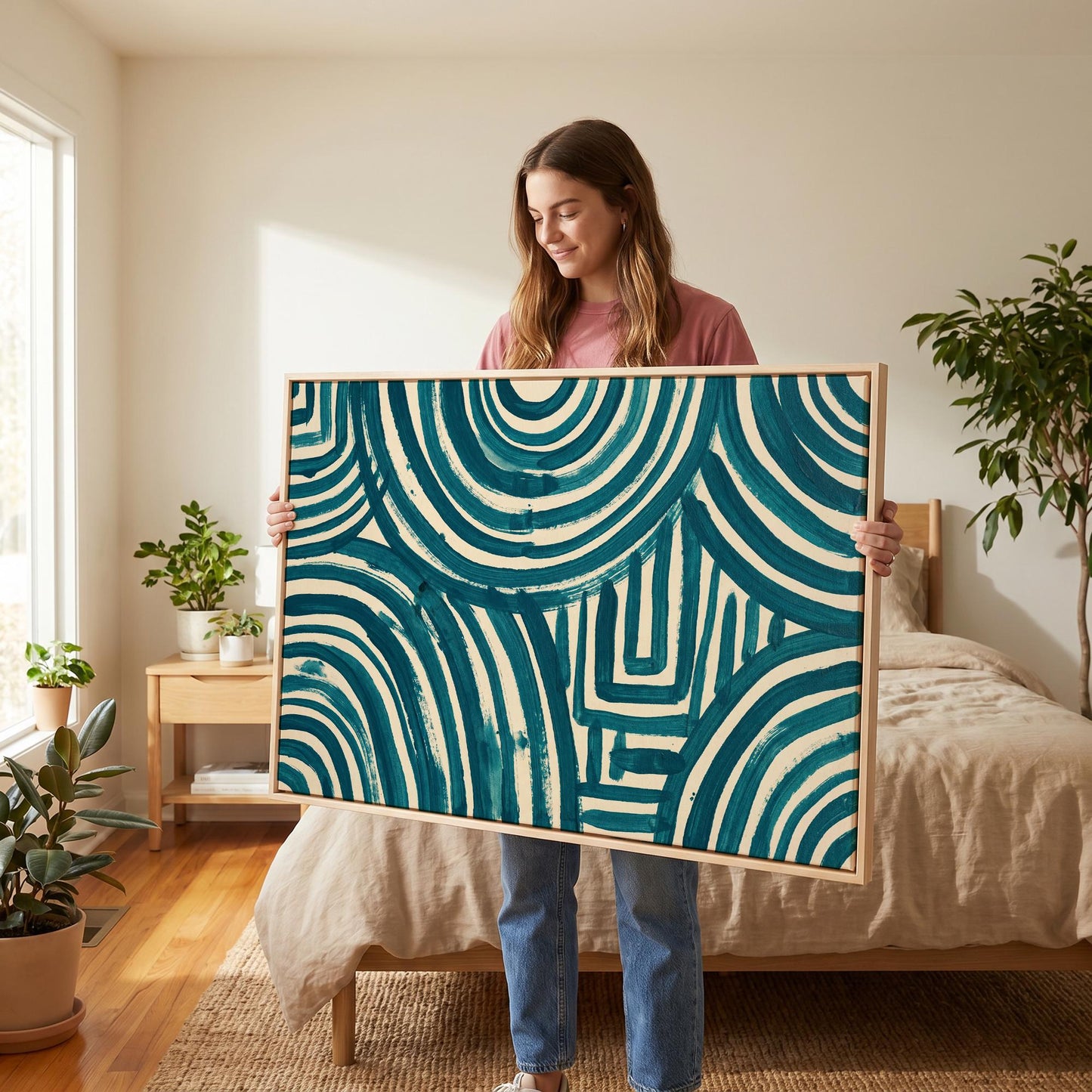 Teal Abstract Canvas Wall Art