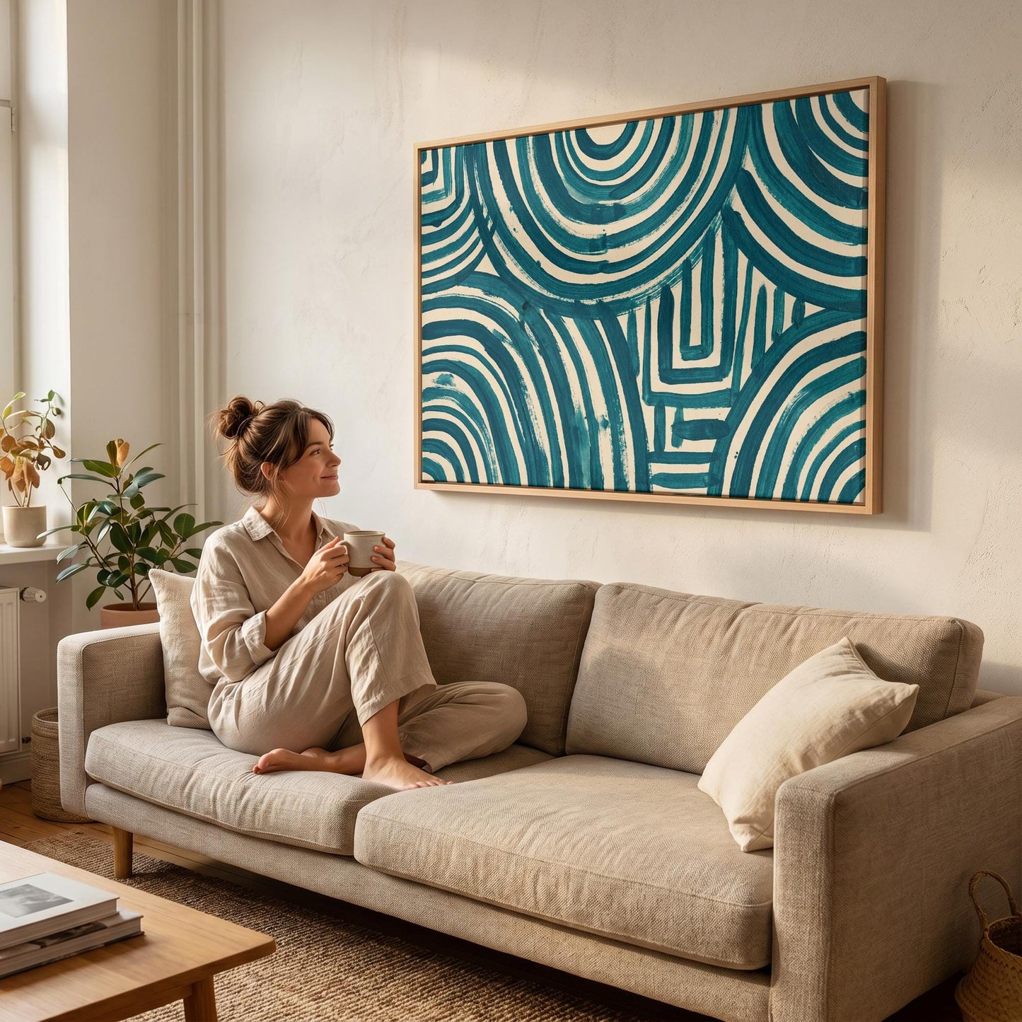 Teal Abstract Canvas Wall Art