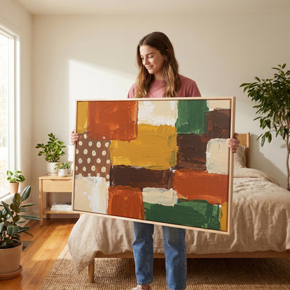 Abstract Color Block Canvas Wall Art
