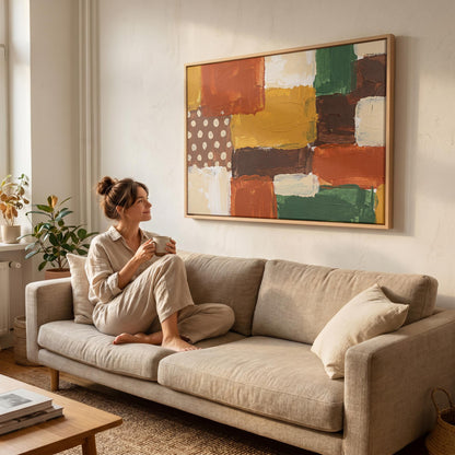Abstract Color Block Canvas Wall Art
