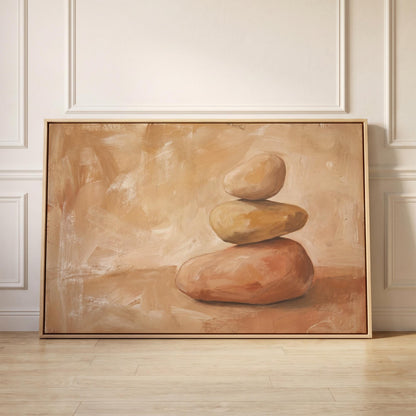 Stacked Zen Stones Canvas Wall Art